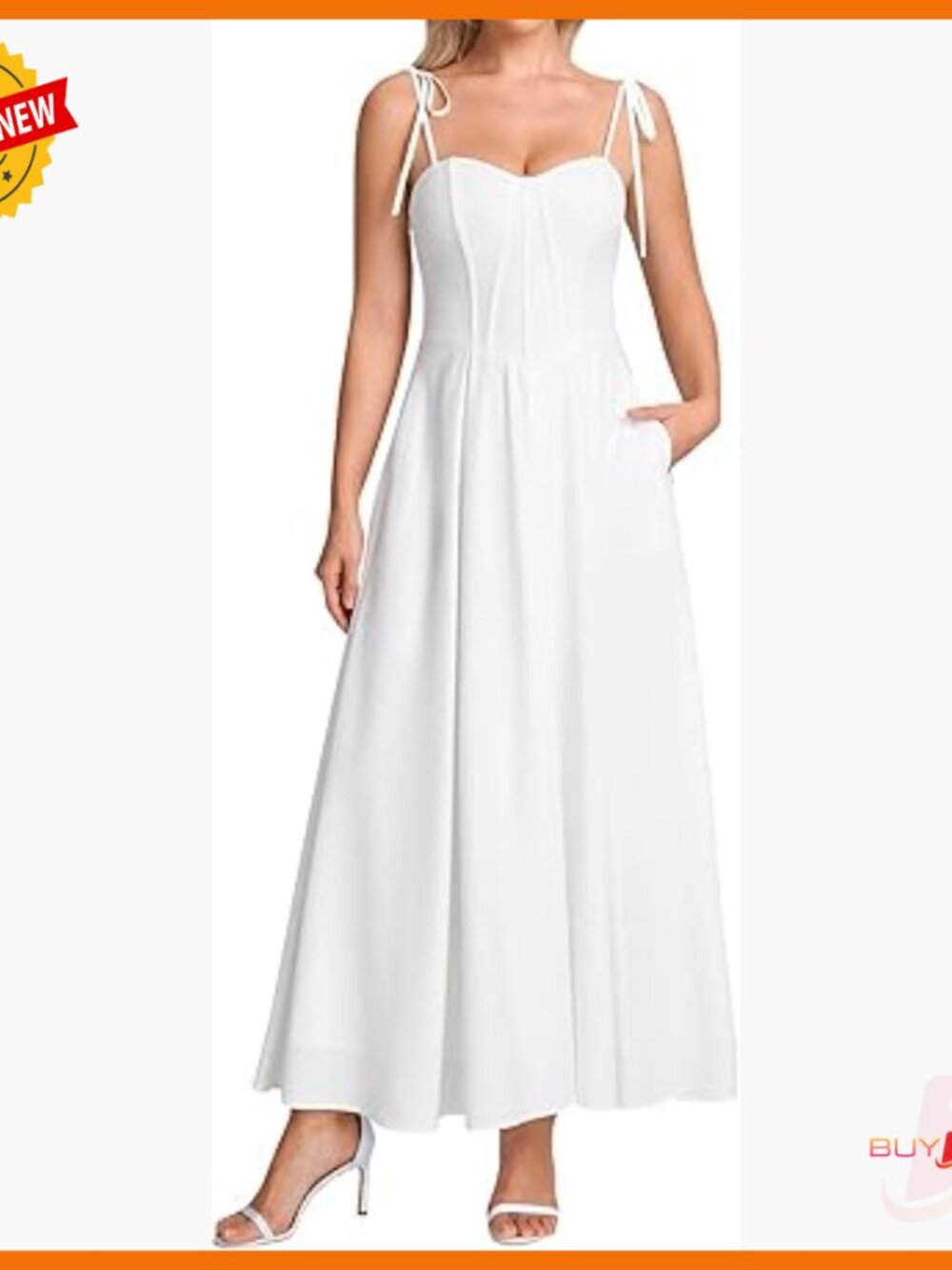 Summer Floral Corset Maxi Dress With Pockets A-Line Wedding Guest Sundress